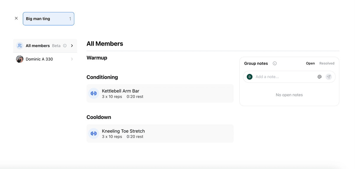 Class group management interface
